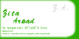 zita arpad business card